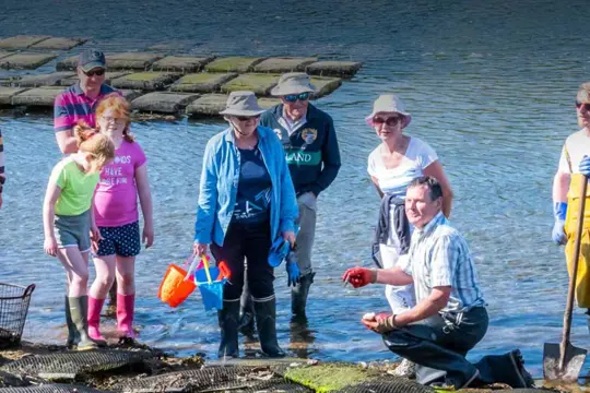 Bezoek oesterkwekerij, Newport/Westport