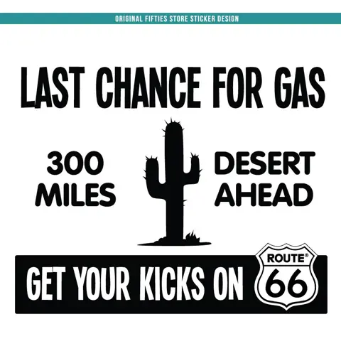 Sticker Last Chance For Gas: Zwart