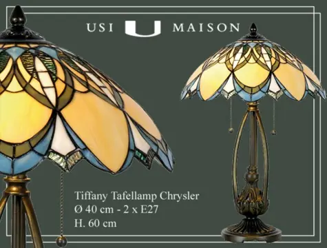 Tiffany tafellamp Chrysler bij Usi Maison | Gratis levering