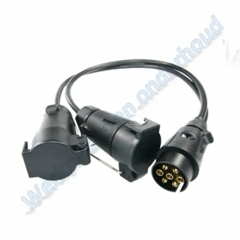 Verloop 7 polige stekker naar 2 stekkerdoos 7-polig