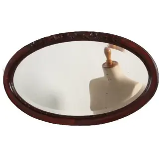 Antieke spiegel / Art &amp; crafts spiegel Engeland ca. 1900 klein dwars ovaal