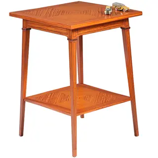 Satijnhouten bijzettafel ca 1890  met gevierendeelde bladen en ingelegde biezen