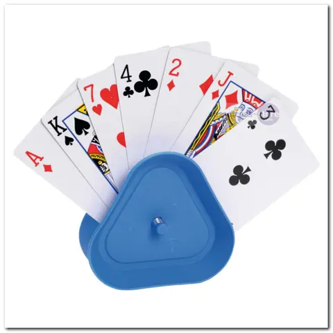 4x Speelkaarthouder Driehoek met veer