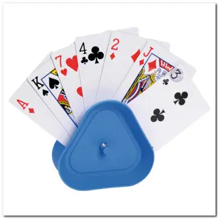 4x Speelkaarthouder Driehoek met veer