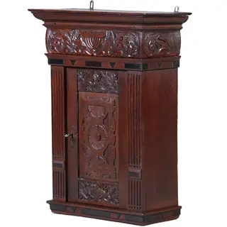 Hollands eikenhouten ééndeurs wandkastje Renaissance 1650 en later