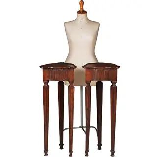 Stel van 2 Luikse pedestals met uittrekbaar blaadje voor een kandelaar ca 1850