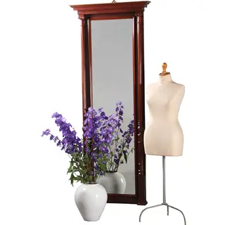 Reusachtige schouwspiegel of passpiegel in noten met zuilen ca 1880 Historisme