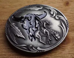 Buckle / gesp " Skull / End of the trail "