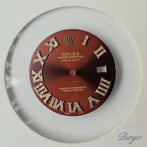 Rolex Dial Datejust II Bronze/Bordo color Diamond Roman