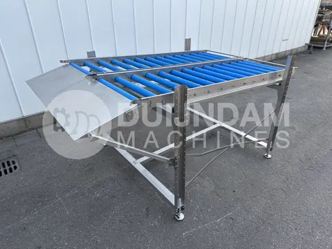 Rollenbaan dubbel  200 x 62 cm met kistenrek