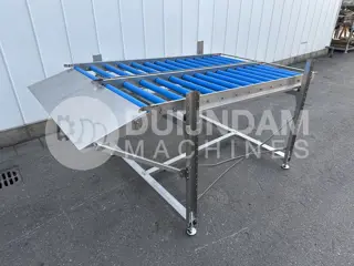 Rollenbaan dubbel  200 x 62 cm met kistenrek