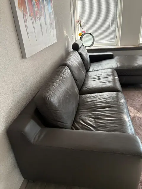 lederen bank en chaise longe