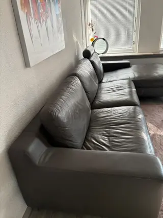 lederen bank en chaise longe