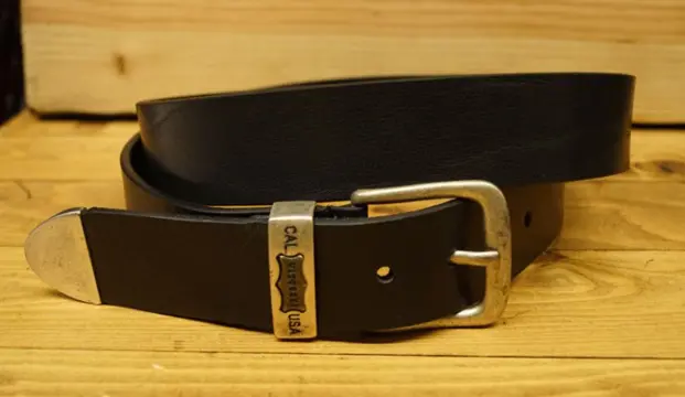 Jeans riem met metalen punt zwart