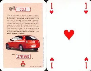 Mitsubishi auto op mega-grote speelkaart van 1996
