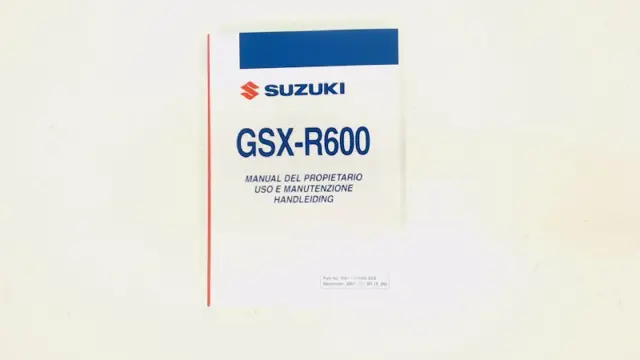 INSTRUCTIEBOEKJE Suzuki GSX R 600 2006 - 2007