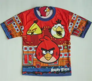 Origineel Angry Birds T-Shirt - maat 104 rood/blauw * nieuw