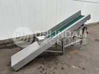 Opvoerband roestvrij staal met vlakke transportband 290 x 30 cm