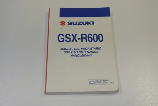INSTRUCTIEBOEKJE Suzuki GSX R 600 2004 - 2005 / 2006 - 2007