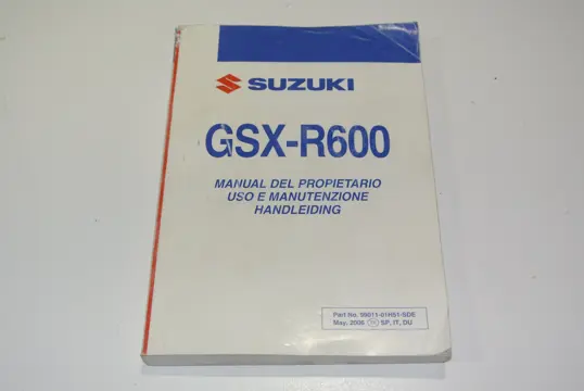 INSTRUCTIEBOEKJE Suzuki GSX R 600 2004 - 2005 / 2006 - 2007