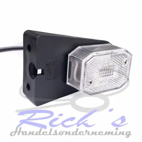 Breedtelamp wit op rubber voet met 40 cm kabel, aspock