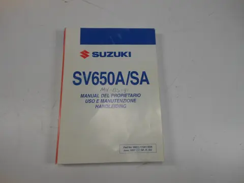 INSTRUCTIEBOEKJE Suzuki SV 650 2003 - 2009