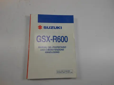 INSTRUCTIEBOEKJE Suzuki GSX R 600 2006 - 2007