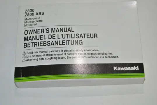 INSTRUCTIEBOEKJE Kawasaki Z 800 2013 - 2014