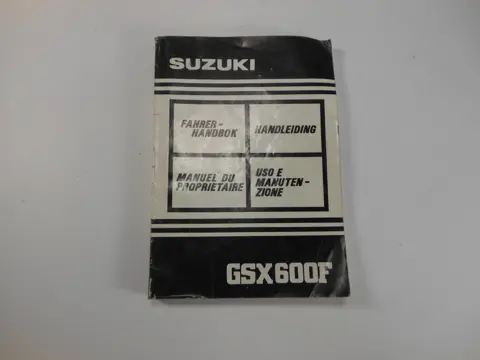 INSTRUCTIEBOEKJE Suzuki GSX F 600 1988 - 1997