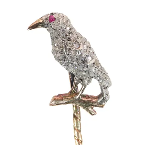 A Victorian tiepin: the white raven among antique jewels, circa 1900