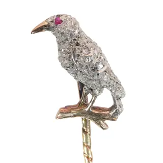 A Victorian tiepin: the white raven among antique jewels, circa 1900