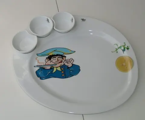 SERVEER SCHAAL MET DIP SCHAALTJES WIT SET Nieuw