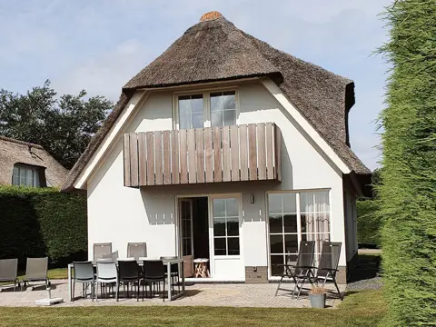 Rietgedekte vakantievilla op klein park net buiten Den Burg