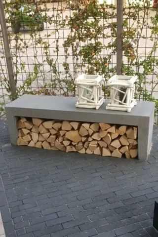 Betonnen tuinbank antraciet