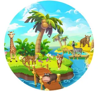 Behangcirkel Jungle Safari, Jungle, muursticker