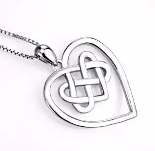 Keltische Hart hanger van zilver aan ketting