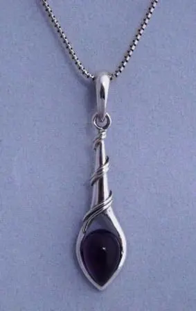 Amethist hanger van zilver
