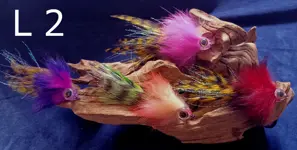 Set L 2 & L 5 van elk 4 stuks Forel / Baars / Snoekstreamertjes.