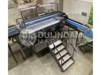 Tarend rollenleesband 300 x 100 cm roestvrij staal met verzinkte rollen