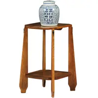 Bijzettafel of wijntafel Amsterdamse school ca 1910 blond eiken met ebbenhout