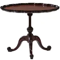 Antieke bijzettafel / Wijntafel / salontafelhoogte ca. 1870 rond en sterk geschulpt