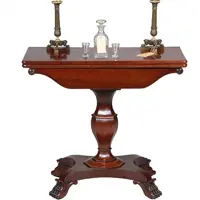 Mahonie Wandtafel uitklapbaar tot vierkante theetafel of speeltafel