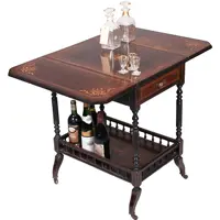 Drankentafel met 2 hangoren en lade rijk en prachtig ingelegd