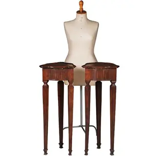 Stel van 2 Luikse pedestals met uittrekbaar blaadje voor een kandelaar ca 1850