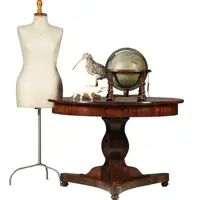 Eetkamertafel rond uitschuifbaar tot 2.16 m. op kolompoot ca 1820