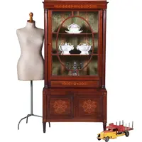 Franse Vitrine met lade en gesloten deurtje prachtig ingelegd verstelbare planken ca. 1875