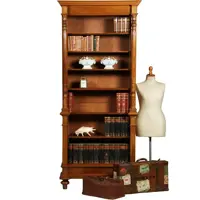 Zeer hoge smalle open boekenkast blond noten verstelbare planken demontabel