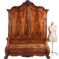 Antieke Kast / Hollands bloemmahonie gebogen transition  kabinet ±1790