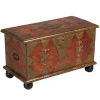 Koloniaal documenten kistje djatihout messing beslagen ca 1850