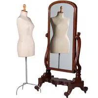 Luxe kantelbare passpiegel uit de Victoriaanse tijd in mahonie met authentiek glas